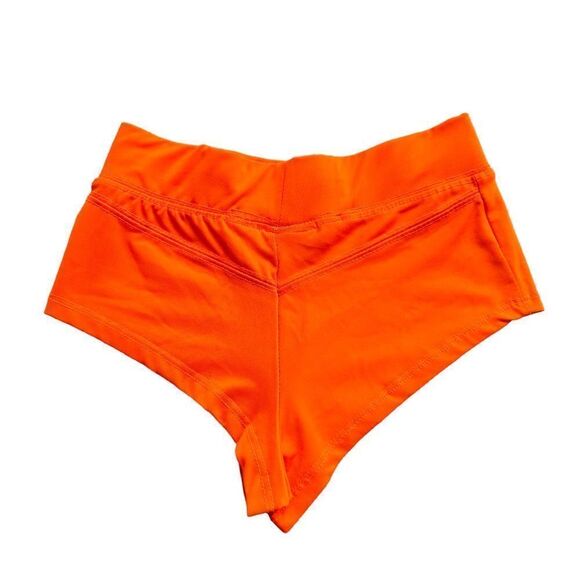 🔃Hooters Logo Orange Cheeky Waitress Uniform Shorts - Picture 2 of 6